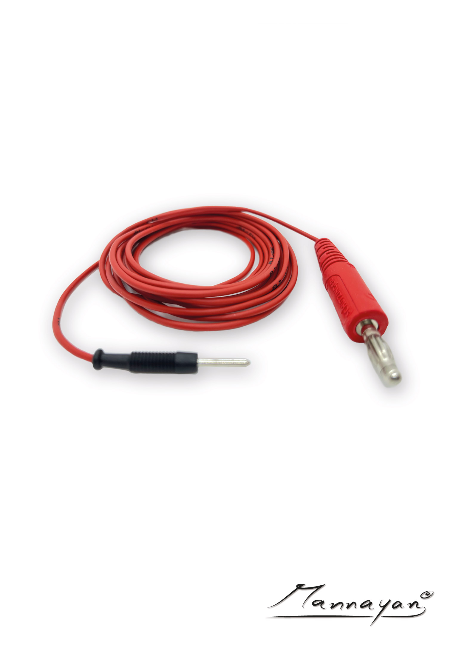 电缆（2.5 m），带有用于织物/表面电极的按钮适配器（红色）