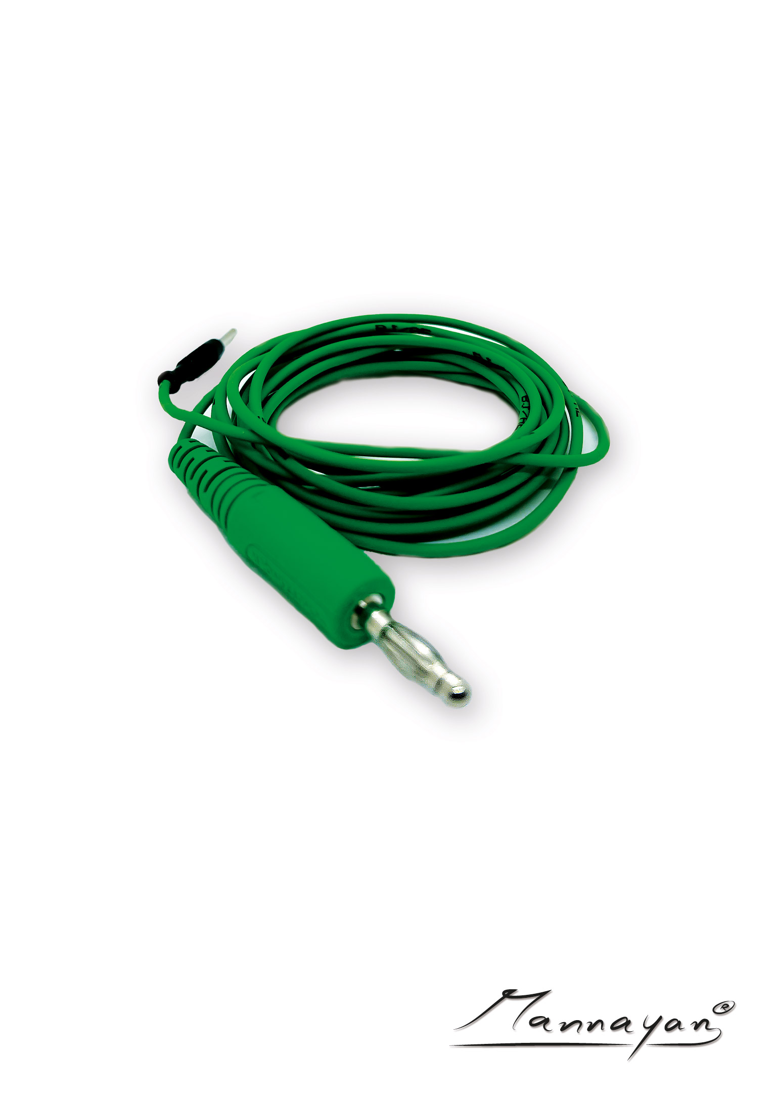 电缆（2.5 m），带有用于织物/表面电极的按钮适配器（绿色）