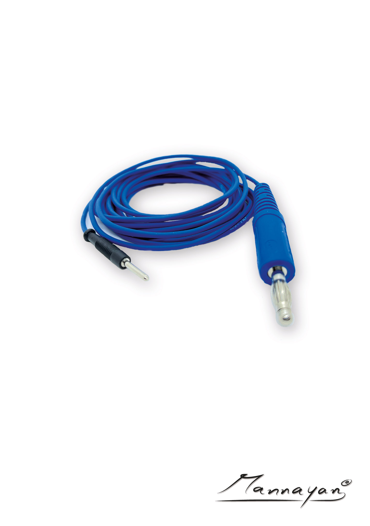电缆（2.5 m），带有用于织物/表面电极的按钮适配器（蓝色）