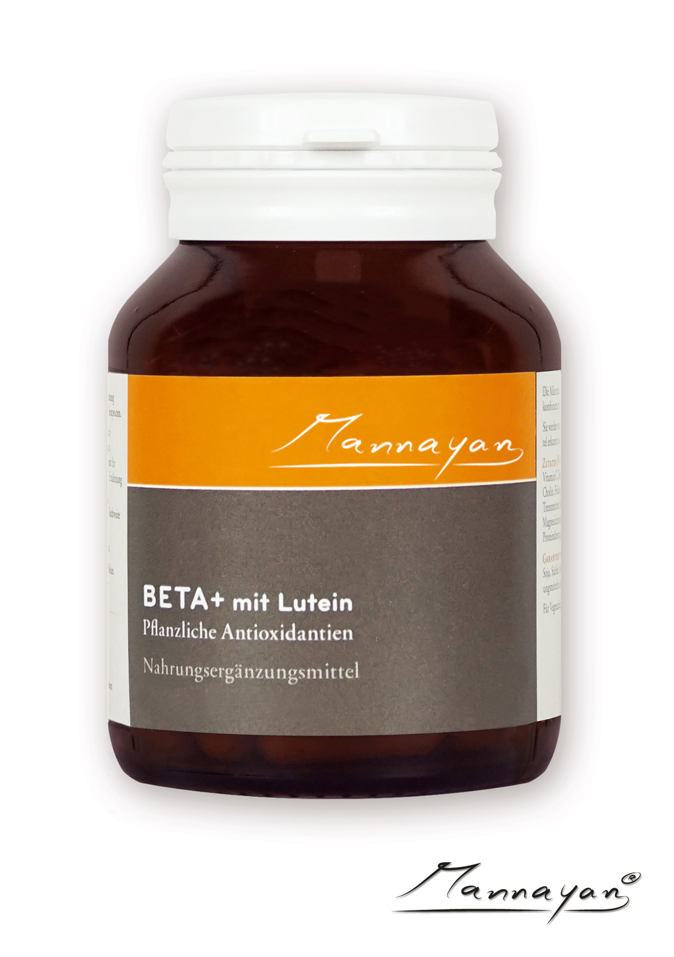 Mannayan β-胡萝卜素叶黄素胶囊+(60颗) Beta+ mit Lutein von Mannayan