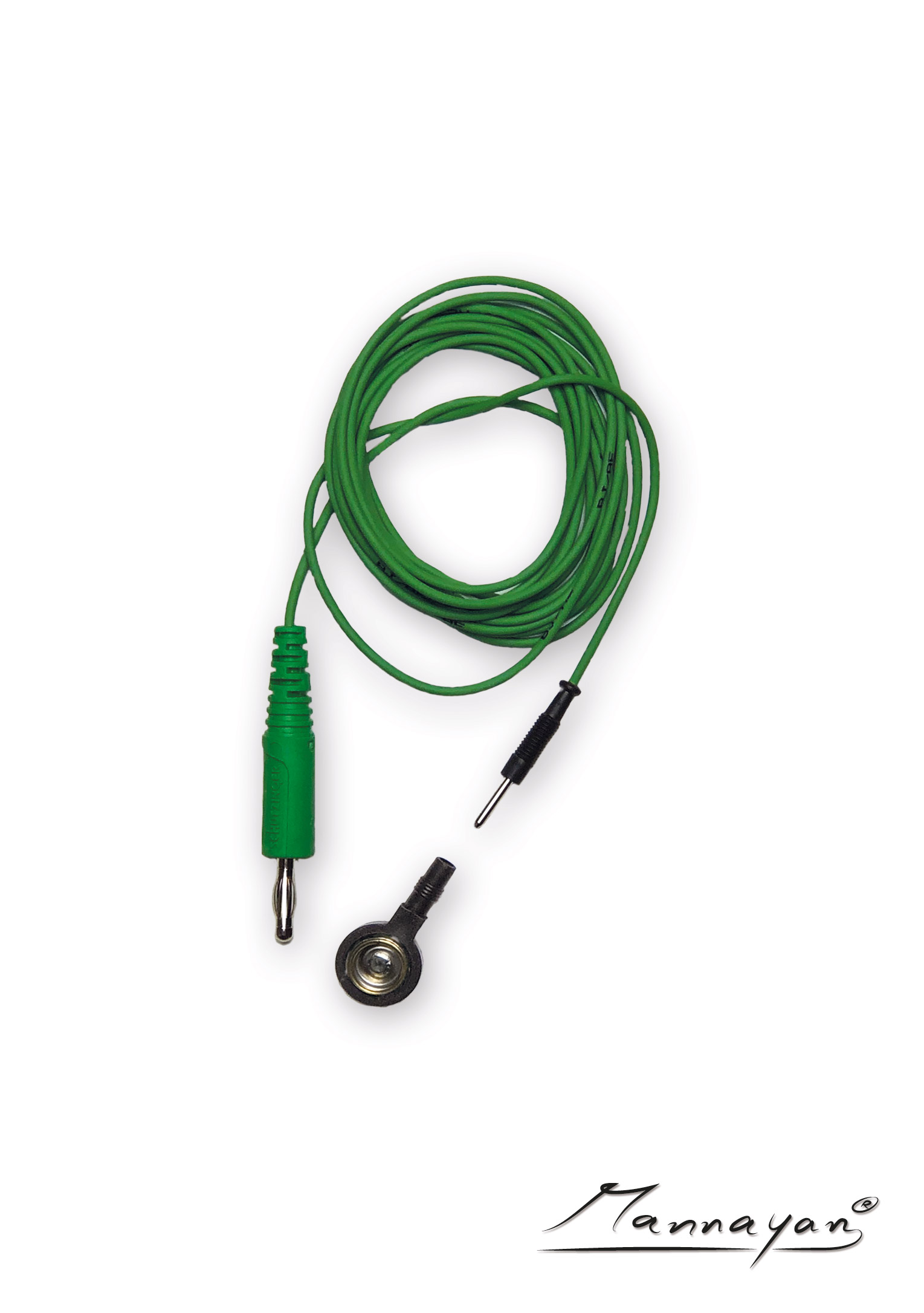 电缆（2.5 m），带有用于织物/表面电极的按钮适配器（绿色）